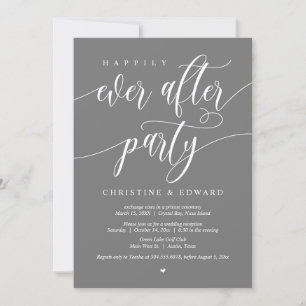 Invitation Fuite, fête de Mariage heureux pour toujours, Gris