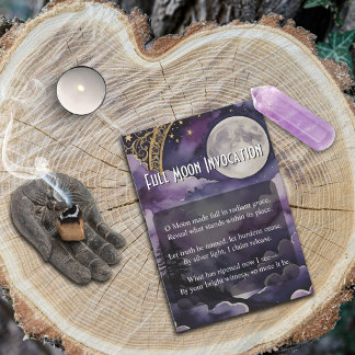 Invitation Full Moon Invocation Pagan Prayer Pocket Card