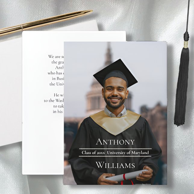 Invitation Full PhotoMinimalist Graduation Announcement (Créateur téléchargé)