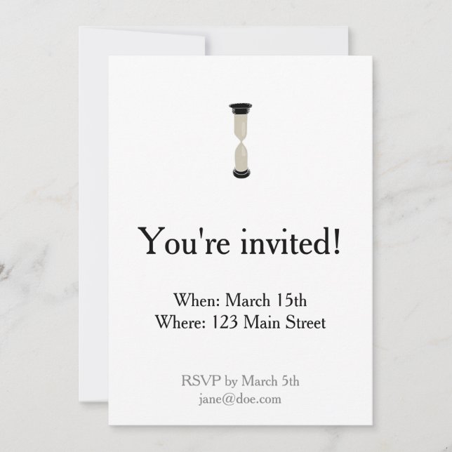 Invitation Full Sand Hourglass - Créez votre propre légende ! (Devant)
