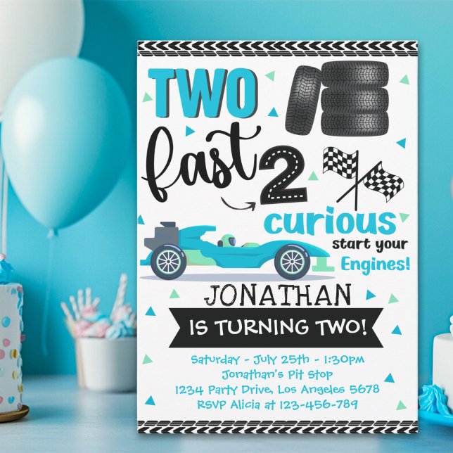 Invitation Fun 2nd Birthday Race Car Driver (Créateur téléchargé)