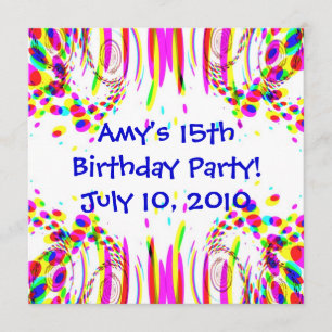 Invitation Fun anniversaire coloré !Invitation