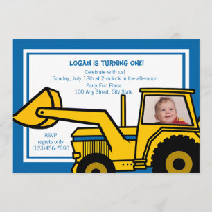 Invitation Fun Backhoe/ Photo