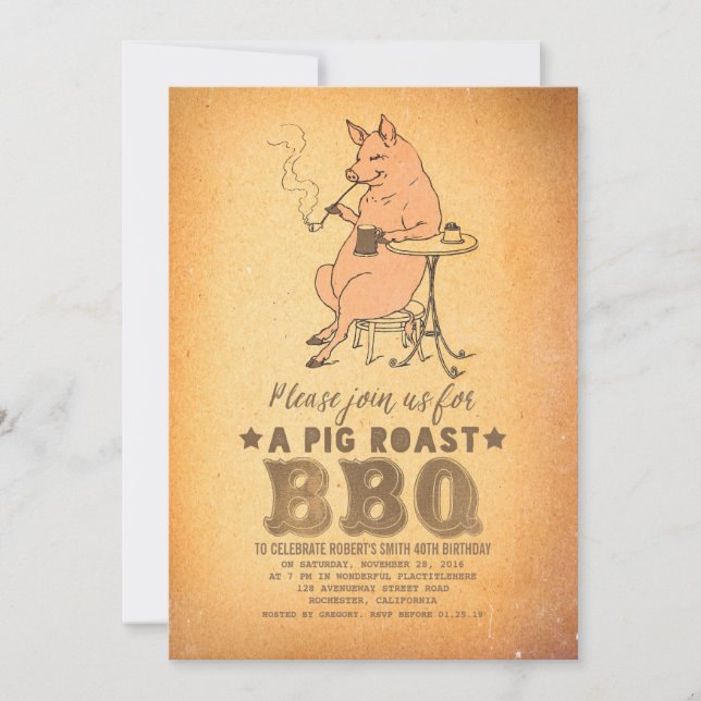 Invitation Fun BBQ Anniversaire fête (Devant)