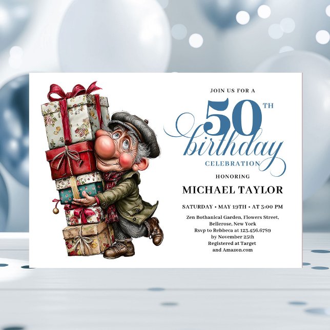 Invitation Fun Bold Man 50th Birthday Comedy Event Invite (Fun Bold Man 50th Birthday Comedy Event Invite)