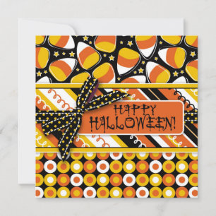 Invitation Fun Candy Corn Halloween couleurs