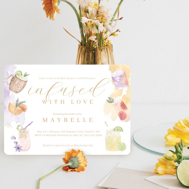 Invitation Fun Cocktail Fête des mariées fête infusée d'amour (Créateur téléchargé)