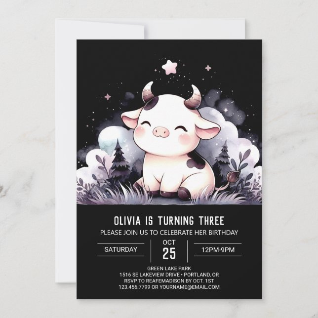 Invitation Fun Custom Cow Anniversaire (Devant)