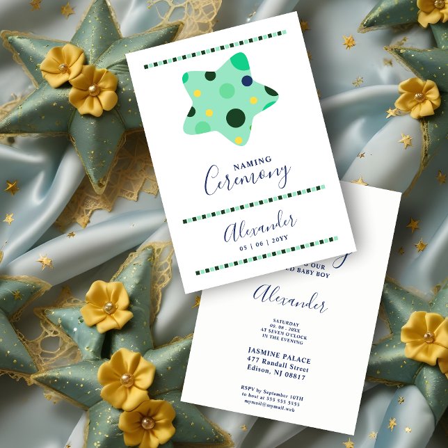 Invitation Fun Cute Blue & Green Shades Star Naming Ceremony (Funny Cute Blue and Green Shades Star Naming Ceremony Invitation Card. )