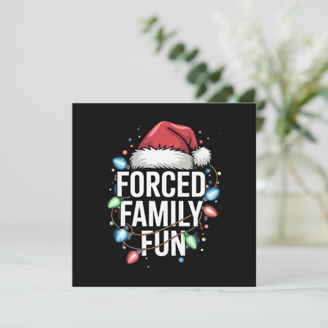 Invitation Fun de famille forcé Sarcastique Noël drôle (Debout devant)