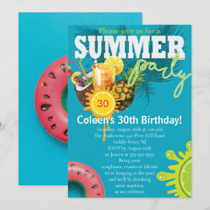 Invitation Fun de fête d'été Anniversaire