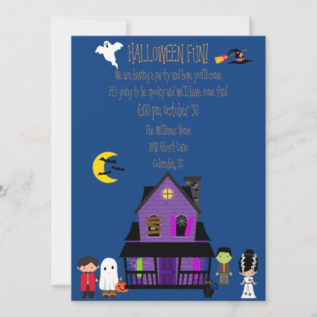 Invitation Fun d'Halloween (Devant)
