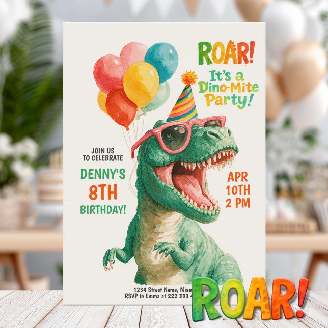 Invitation Fun Dino Birthday Party Design (Créateur téléchargé)