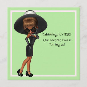 Invitation Fun Diva Favorite femmes 40e anniversaire fête