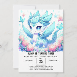 Invitation Fun Dreamy Dragon Anniversaire