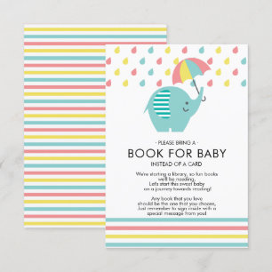 Invitation Fun Elephant Baby shower Livre pour bébé