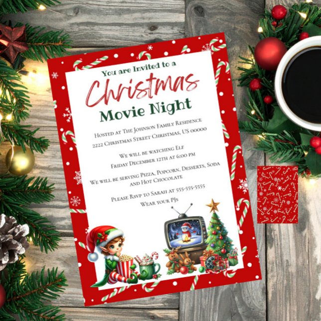 Invitation Fun Festival Movie Soirée Noël Fête (Créateur téléchargé)