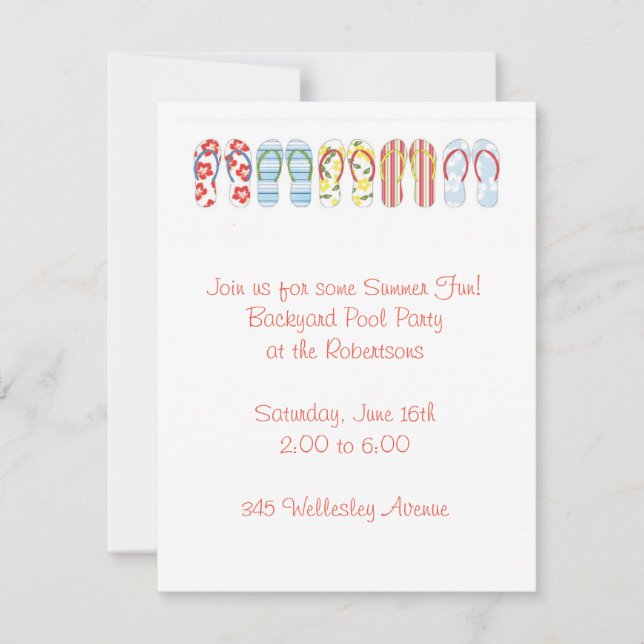 Invitation Fun Flip Flops (Devant)