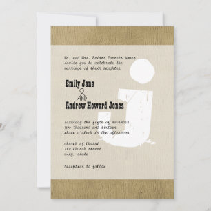 Invitation Fun & Funky Mongram Style Occidental Woodgrain