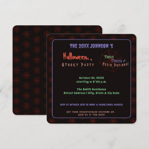 Invitation Fun Halloween Spiderweb Black Fête