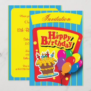 Invitation Fun Happy Birthday Party