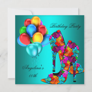 Invitation FUN High Heel Chaussures Balloons de fête d'annive