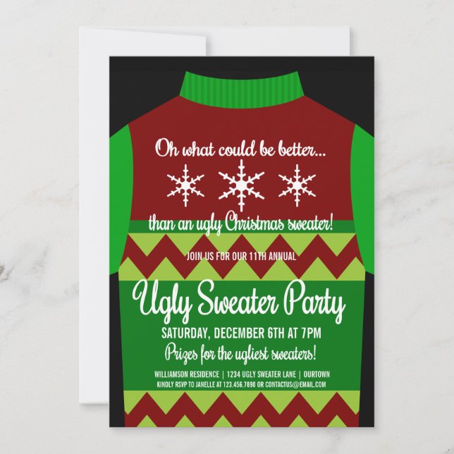 Invitation Fun horrible fête de Noël (Devant)