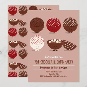 Invitation Fun Hot Chocolat Bomb Party