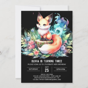 Invitation Fun Imaginaire Fox Anniversaire numérique