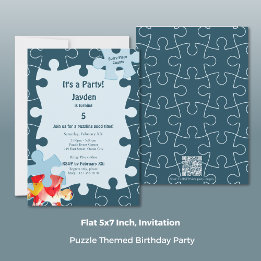 Invitation Fun Jigsaw Puzzle Themed 5th Birthday Party