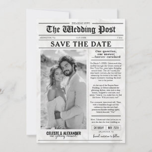 Invitation Fun journal unique Enregistrer la date Mariage pho
