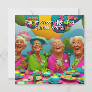 Invitation Fun Ladies Afnoon High Tea Garden Party 6