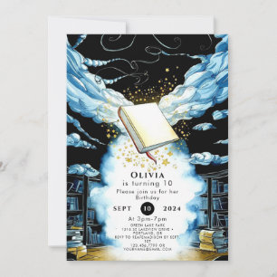 Invitation Fun Magic Library Storybook Anniversaire