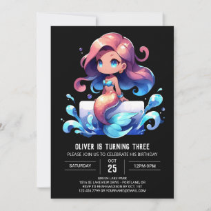 Invitation Fun Mermaid Anniversaire