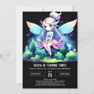 Invitation Fun Minimaliste Fairy Anniversaire