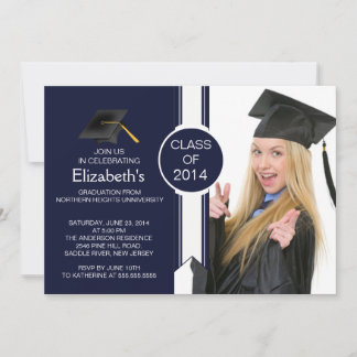 Invitation Fun Modern Graduate Photo Party