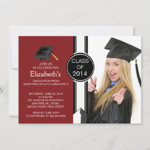 Invitation Fun Modern Graduate Photo Party