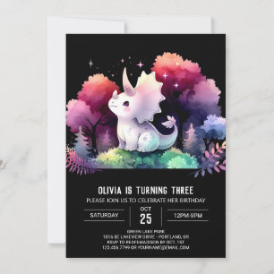 Invitation Fun Pastel Triceratops Anniversaire