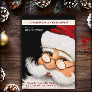 Invitation Fun Père Noël Cookie Exchange Custom Christmas