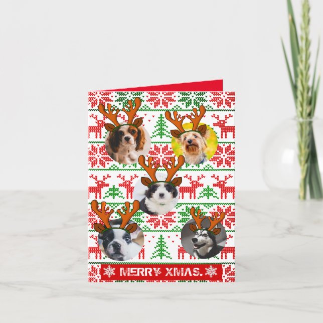 Invitation Fun personnage Xmas elf photo dans le trou animal (Devant)
