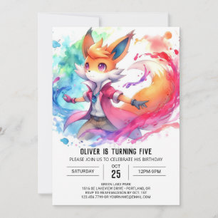 Invitation Fun Printable Renard Anniversaire