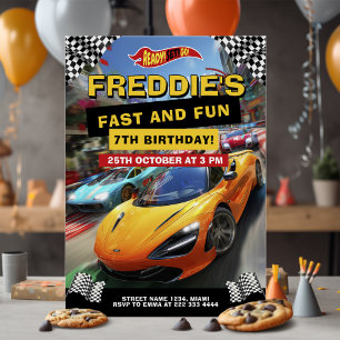 Invitation Fun Race Car fête d'anniversaire