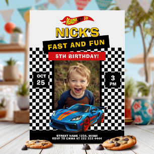 Invitation Fun Racing Car Anniversaire