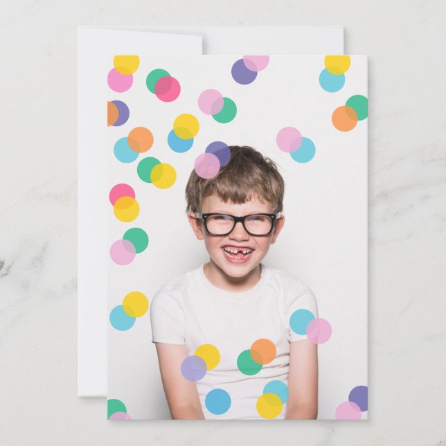 Invitation Fun Rempli Confetti Douche Anniversaire de enfant (Devant)