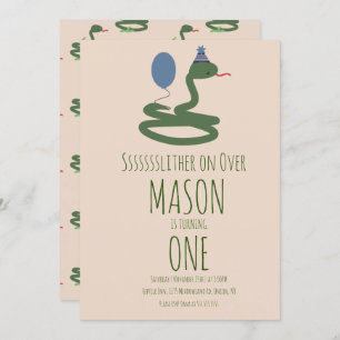 Invitation Fun Reptile Snake Zoo Wild Anniversaire