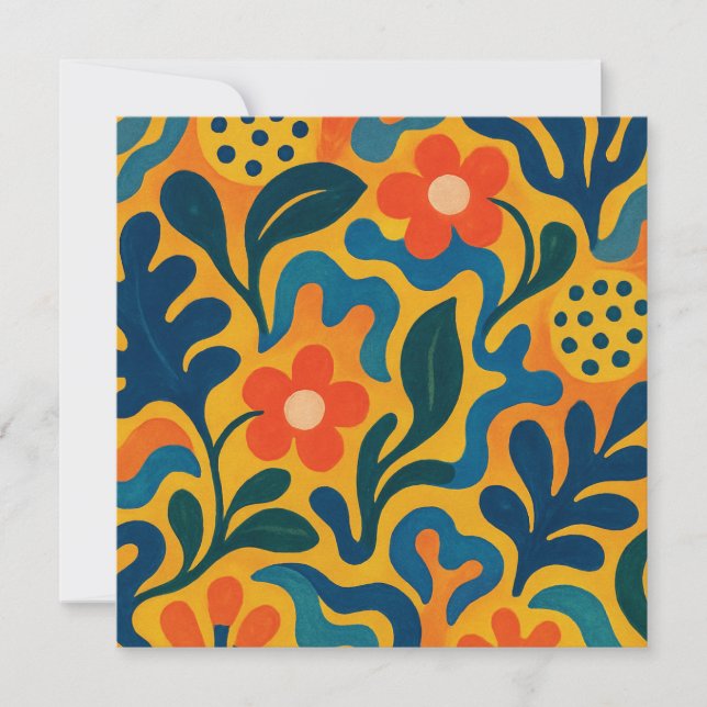 Invitation Fun Retro Garden Collage Motif Motif (Devant)