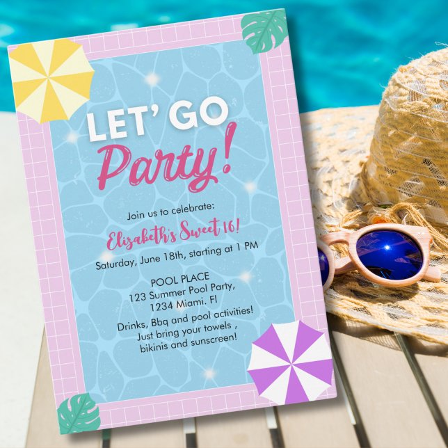 Invitation Fun Summer Sweet 16 Party! (Créateur téléchargé)