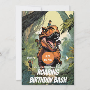 Invitation Fun T-Rex Ride, rejoignez l'aventure Dino ! Annive