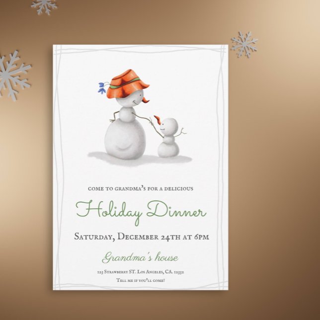 Invitation Fun Venez à Noël Snowman de grand-mère (Créateur téléchargé)