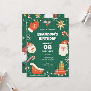 Invitation Fun vert Noël